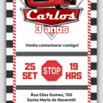 Convite Digital Carros Disney
