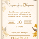 Convite Interativo Casamento Flores Amarela