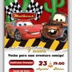 Convite Interativo Carros Relâmpago McQueen