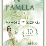 Convite Digital Princesa Tiana e o Sapo