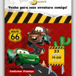 Convite Interativo Carros Relâmpago McQueen
