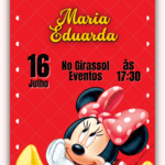Convite digital Minnie Vermelha