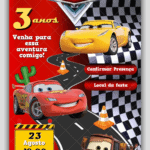 Convite Interativo Carros Relâmpago McQueen