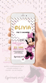 Convite digital Minnie Rosa - Imagem 2