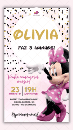Convite digital Minnie Rosa