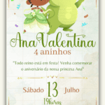 Convite Digital Princesa Tiana e o Sapo