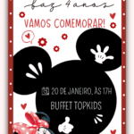 Convite digital Minnie Vermelha