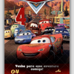 Convite Interativo Carros Relâmpago McQueen