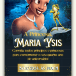 Convite Digital Princesa Tiana e o Sapo