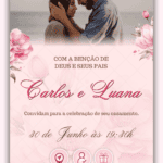 Convite Interativo Casamento Rosa