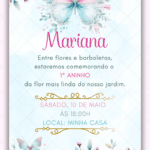 Convite Digital Jardim Encantado das Borboletas