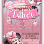 Convite Interativo Minnie Confeiteira Rosa