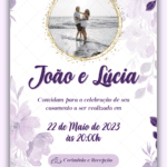 Convite Interativo Casamento Roxo e Lilás