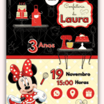 Convite Interativo Minnie Confeiteira Vermelha
