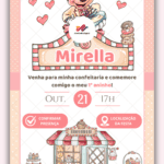 Convite Interativo Minnie Confeiteira Rosa