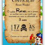 Convite interativo Mickey Pirata