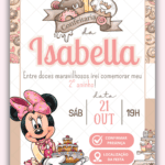 Convite Interativo Minnie Confeiteira Rosa