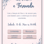 Convite Interativo Casamento Azul e Rosa