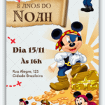 Convite interativo Mickey Pirata