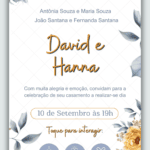 Convite Interativo Casamento Floral amarelo