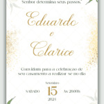Convite Interativo Casamento Floral verde