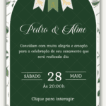 Convite interativo Casamento Verde