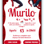 Convite Interativo Homem Aranha