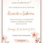 Convite interativo Casamento Floral