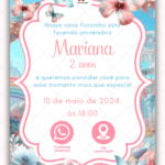 Convite Interativo Jardim Encantado das borboletas