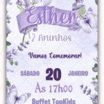 Convite Animado Jardim Encantado Lavanda