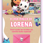 Convite Interativo Gold Casa Mágica da Gabi