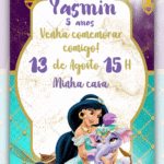 Convite Digital Princesa jasmine