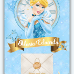 Convite Interativo Gold Cinderela