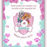 Convite Interativo Gold Patrulha Canina