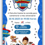 Convite interativo Patrulha Canina