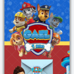 Convite Interativo Gold Patrulha Canina