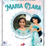 Convite Interativo Gold Princesa Jasmine