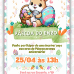 Convite Digital Coelhinho da Pascoa