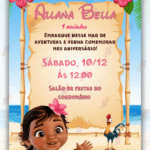 Convite Digital Moana Baby