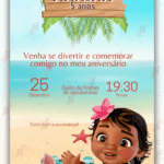 Convite Digital Moana Baby