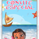 Convite animado plus Moana Baby