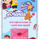 Convite interativo gold Maria Clara e JP