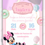 Convite Animado Minnie Confeiteira