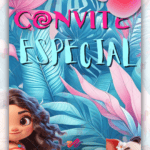 Convite animado plus Moana Baby