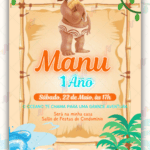 Convite interativo Simples Moana Baby