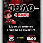 Convite Animado Carros Disney