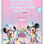 Convite animado Circo Rosa da Minnie