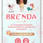 Convite interativo Moana