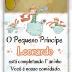 Convite animado Pequeno Principe