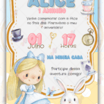 Convite Digital Alice no Pais das Maravilhas